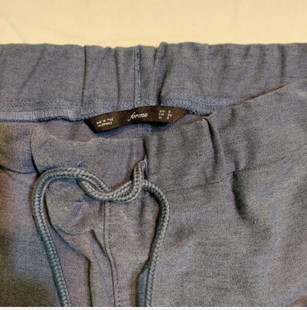 SMALL Forme Blue Draw String Crop Capri Pants - CES - Picture 8 of 12